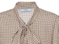 Details for (W) PRADA 格紋V領綁帶長袖襯衫 淺棕色 P470G-13J3-F0324-S-232