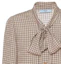 Sizing (W) PRADA 格紋V領綁帶長袖襯衫 淺棕色 P470G-13J3-F0324-S-232