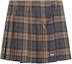 Buy (Women) PRADA Plaid Wool Twill Low-Waist Casual Skirt - Brown. P106YE-15R7-F0005