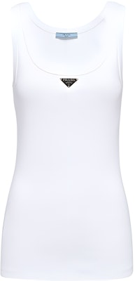 (W) PRADA Baju Tanpa Lengan Leher Bulat Cetak - Putih. 39546XS222-10Z0-F0009 Buy (W) PRADA Baju Tanpa Lengan Leher Bulat Cetak - Putih. 39546XS222-10Z0-F0009