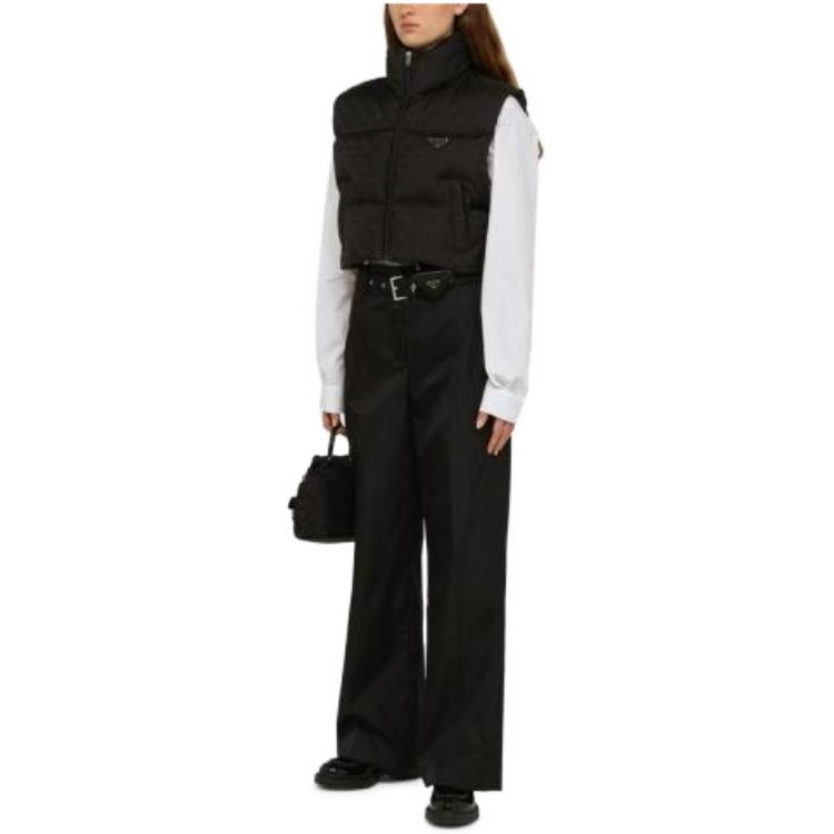 Lookbook (W) PRADA 黑色經典菱格紋拉鍊背心 29X056-1X6O-F0002-S-222