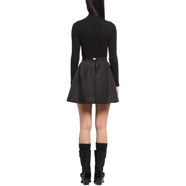 Shop (W) プラダ リナイロン Aライン ミニスカート ブラック 21H910-1WQ8-F0002-S-212