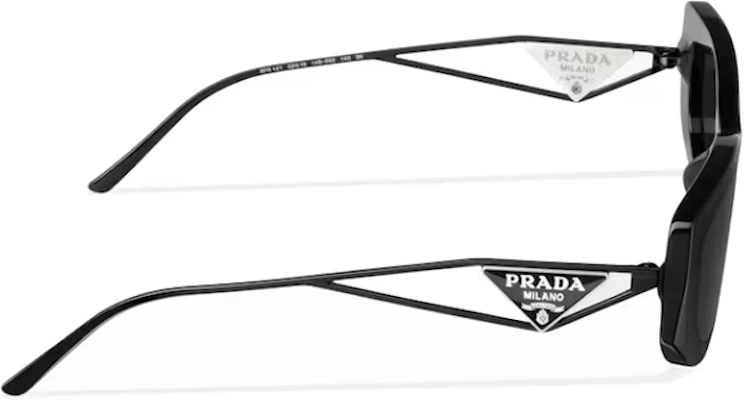 (Women) PRADA Rectangular Acetate Sunglasses Black with Logo Temples. 0PR14YS1AB5S0 Purchase (Women) PRADA Rectangular Acetate Sunglasses Black with Logo Temples. 0PR14YS1AB5S0