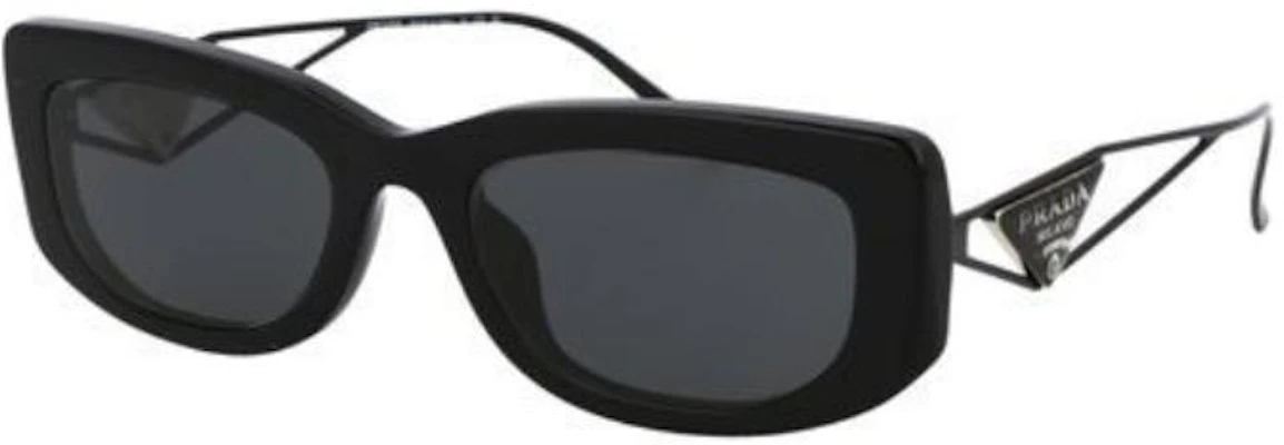 (Women) PRADA Rectangular Acetate Sunglasses Black with Logo Temples. 0PR14YS1AB5S0 Details for (Women) PRADA Rectangular Acetate Sunglasses Black with Logo Temples. 0PR14YS1AB5S0