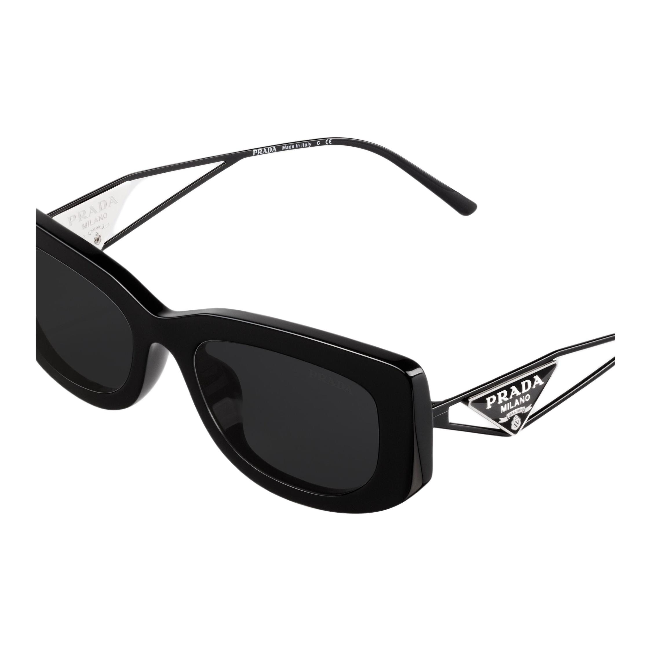 (Women) PRADA  Rectangular Acetate Sunglasses Black with Logo Temples. 0PR14YS1AB5S0 圖 7
