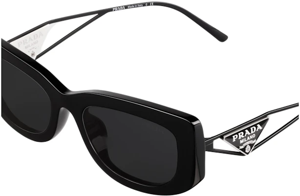 (Women) PRADA Rectangular Acetate Sunglasses Black with Logo Temples. 0PR14YS1AB5S0 Sizing (Women) PRADA Rectangular Acetate Sunglasses Black with Logo Temples. 0PR14YS1AB5S0