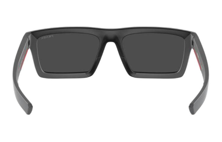 Shop (W) PRADA 矩形黑色太陽眼鏡附Logo醋酸纖維鏡框 PS02ZSU18K60A