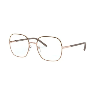 (Women) PRADA Rectangular Optical Glasses Rose Gold with Logo Temple Design. PR56WV02H1O1