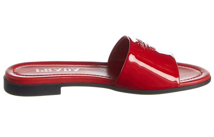 (W) Prada 'Red Patent Leather Logo Flat Slides' 圖 2