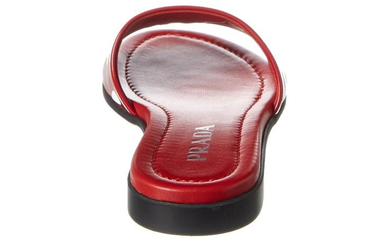 (W) Prada 'Red Patent Leather Logo Flat Slides' 圖 4