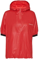 (Women) PRADA Red Zip-Up Hoodie T-Shirt with Logo. 29X507-1T2YF-0D17-S-201 (Women) PRADA Red Zip-Up Hoodie T-Shirt with Logo. 29X507-1T2YF-0D17-S-201