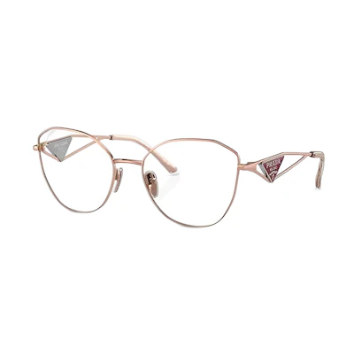 (Women) PRADA Rose Gold Fashion Irregular Optical Glasses Frame. PR52ZVZVF1O1
