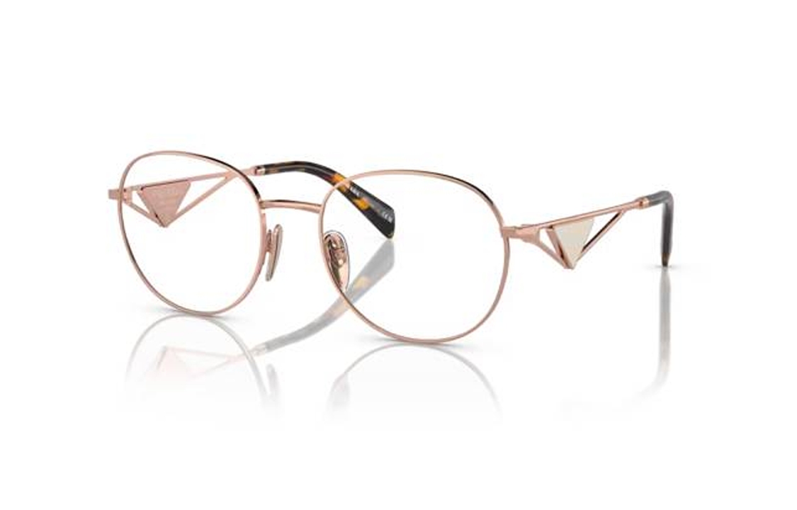 (Women) PRADA  Rose Gold Square Optical Glasses with Logo Temple Design PRA50VSVF1O1 圖 2
