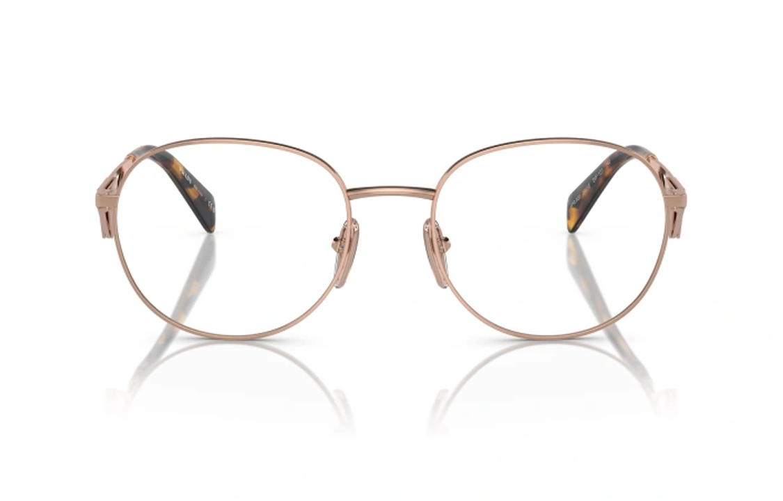 (Women) PRADA  Rose Gold Square Optical Glasses with Logo Temple Design PRA50VSVF1O1 圖 3