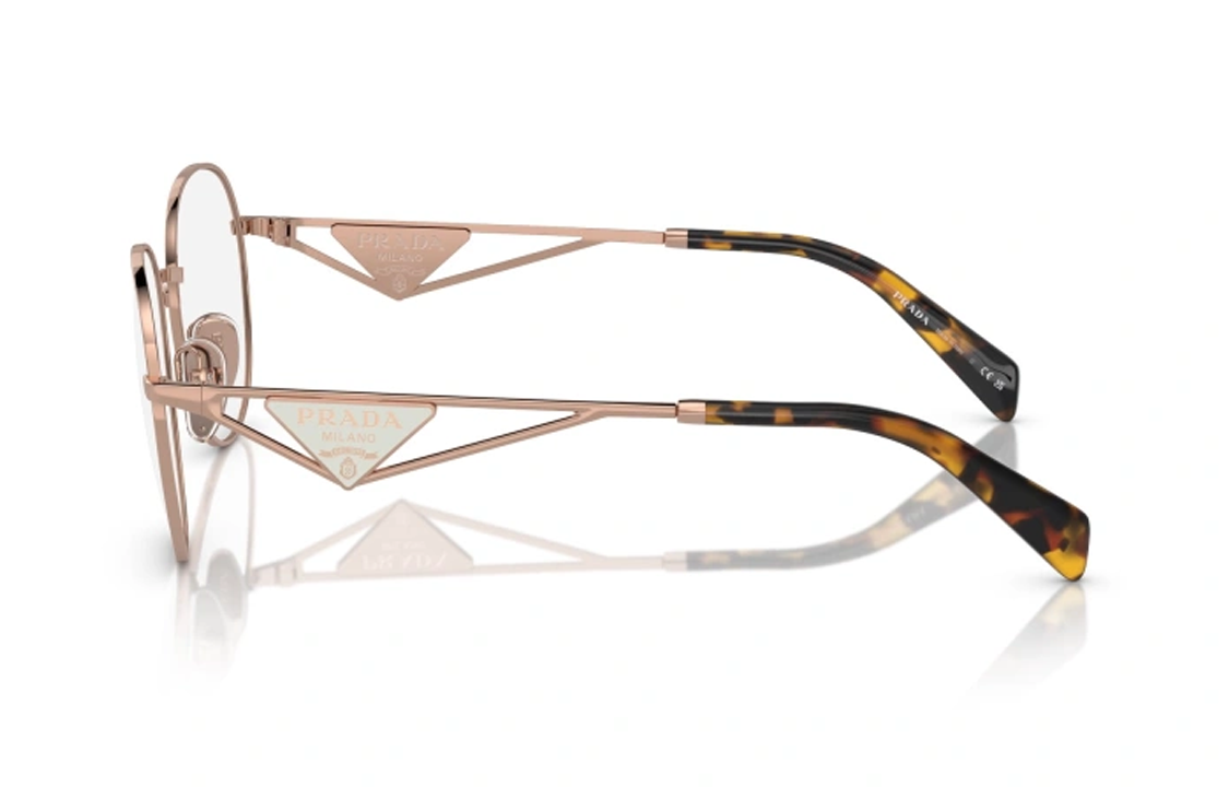 (Women) PRADA  Rose Gold Square Optical Glasses with Logo Temple Design PRA50VSVF1O1 圖 4