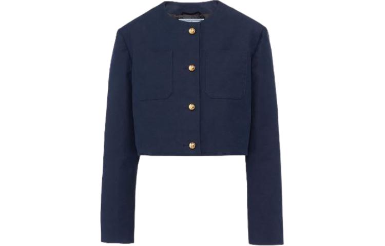 (Women) PRADA  Short Button-Up Blue Long-Sleeve Jacket P540O-1EVU-F0008-S-OOO