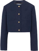 (Women) PRADA Short Button-Up Blue Long-Sleeve Jacket P540O-1EVU-F0008-S-OOO (Women) PRADA Short Button-Up Blue Long-Sleeve Jacket P540O-1EVU-F0008-S-OOO