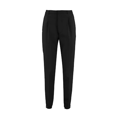 (Women) PRADA Solid Color Casual Pants with Hidden Closure Black. P256BGTSQ-F0002