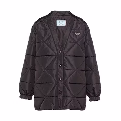 (Women) PRADA Solid Color V-Neck Single-Breasted Jacket Black 291967-1WQ9-F0002-S-212