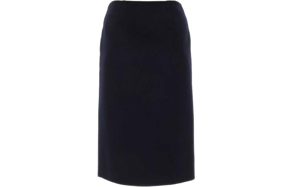Lookbook (W) PRADA Falda Midi Azul Oscuro de Cintura Media con Lazo. P189VE-13FY-F0008