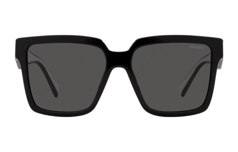 Lookbook (W) 普拉达黑色方形太阳镜带标志镜腿 PR24ZSF1AB5S057