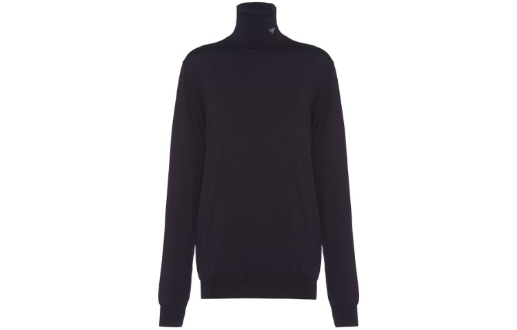 Purchase (W) PRADA SS22 羊毛高領毛衣三角標裝飾 P26439-100S-F0008-S-221