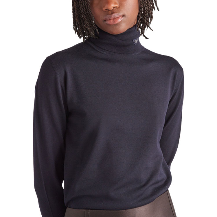 Details for (W) PRADA SS22 羊毛高領毛衣三角標裝飾 P26439-100S-F0008-S-221