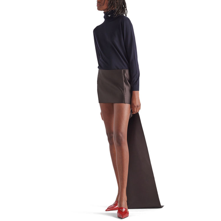 Sizing (W) PRADA SS22 羊毛高領毛衣三角標裝飾 P26439-100S-F0008-S-221