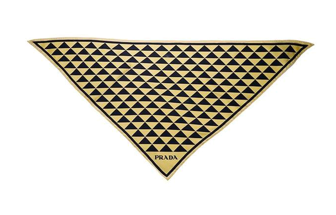 (Women) PRADA  Stylish Yellow Scarf - Fashionable and Versatile Accessory. 1FF0362DTPF0X7F