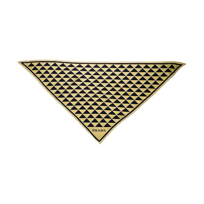 (Women) PRADA Stylish Yellow Scarf - Fashionable and Versatile Accessory. 1FF0362DTPF0X7F