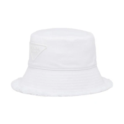 (Women) PRADA Twill Bucket Hat White 1HC137-2FMB-F0009