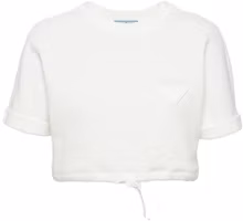 Order (W) PRADA 白色棉質短版上衣帶Logo標誌點綴 135717-113B-F0009-S-231