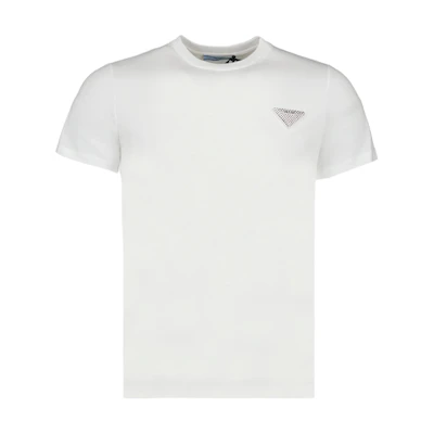 (Women) PRADA White Crewneck Short Sleeve Solid Color T-Shirt. 35838R-13X9-F0009-S-162