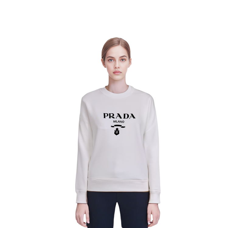 Shop (W) PRADA 白色Logo棉質套頭運動衫 SS22系列 134645-10GW-F0964-S-221