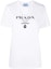 Buy (W) PRADA Camiseta Blanca de Manga Corta con Logo Estampado y Cuello Redondo 35838R-11DN-F0009-S-162