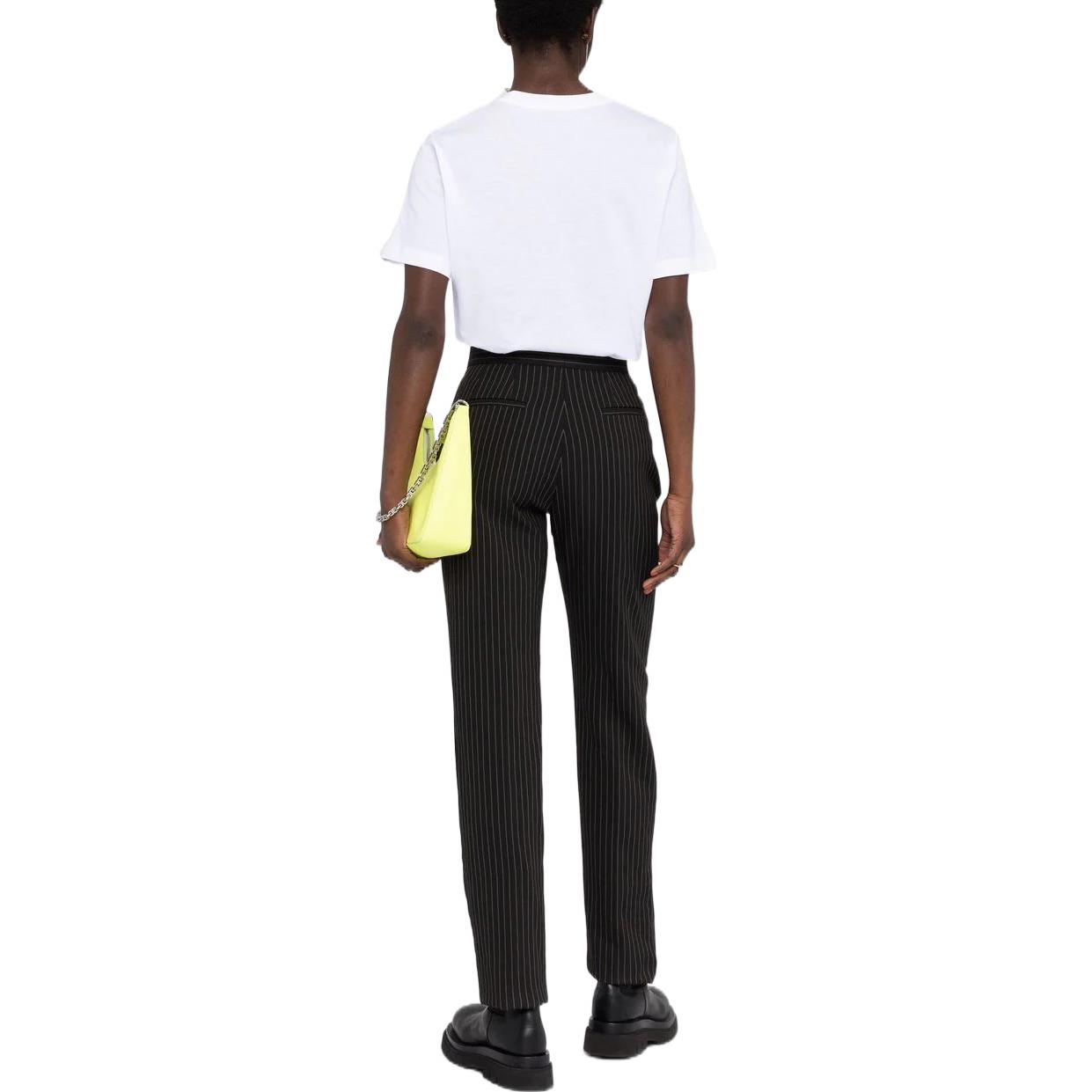 Shop (W) PRADA Camiseta Blanca de Manga Corta con Logo Estampado y Cuello Redondo 35838R-11DN-F0009-S-162