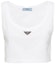 Order (Women) PRADA White Solid Logo Knit Tank Top. 39546C-10Z0-F0009-S-231