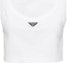 Sizing (Women) PRADA White Solid Logo Knit Tank Top. 39546C-10Z0-F0009-S-231