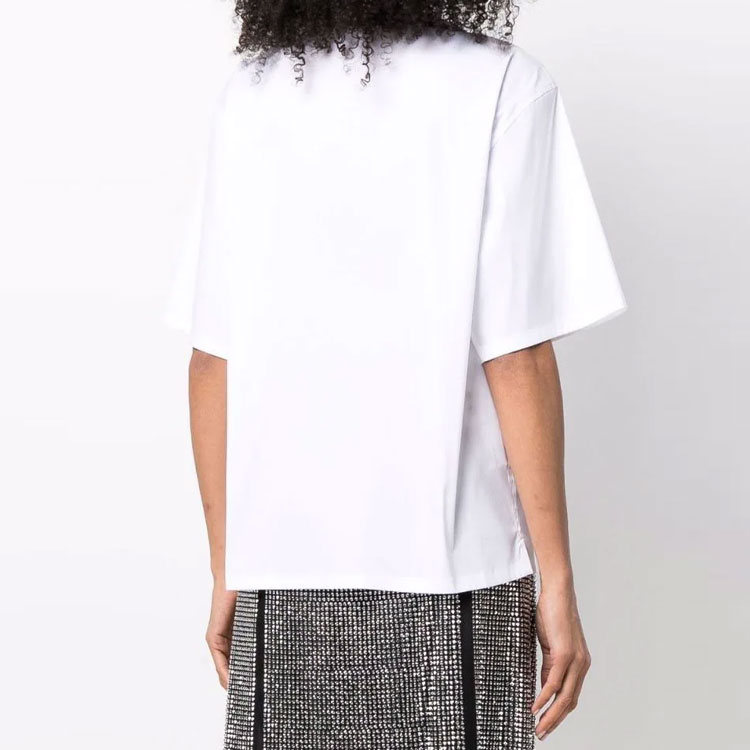 Purchase (W) プラダ 白 ストライプ ロゴプリント 半袖 ボタンアップ サンプロテクションシャツ P433BRS182F62-F0009