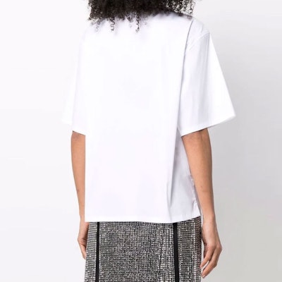 (Women) PRADA White Striped Logo Print Short-Sleeve Button-Up Sun Protection Shirt P433BRS182F62-F0009 Purchase (Women) PRADA White Striped Logo Print Short-Sleeve Button-Up Sun Protection Shirt P433BRS182F62-F0009