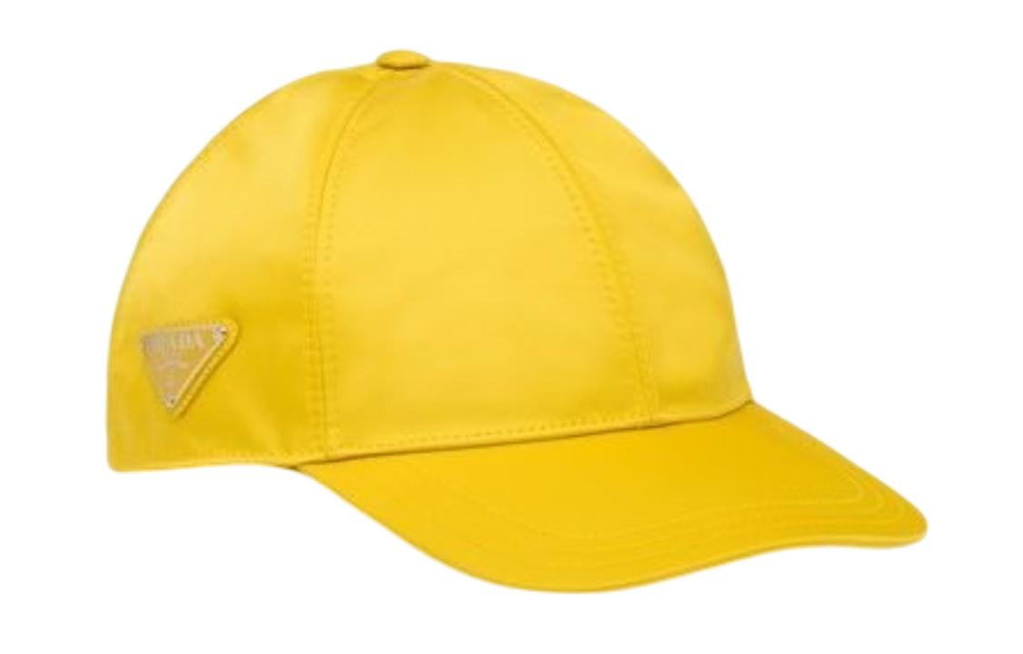 Order (Women) PRADA  Yellow Baseball Cap with Triangle Metal Logo 1HC2742DMIF0010