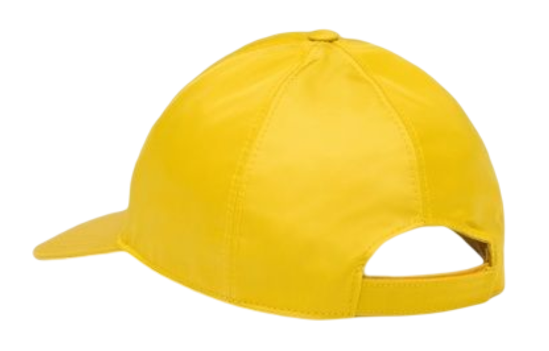 Lookbook (Women) PRADA  Yellow Baseball Cap with Triangle Metal Logo 1HC2742DMIF0010