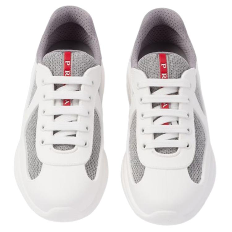 Shop (W) 프라다 아메리카컵 화이트 로우탑 스니커즈 3E6500_3LLJ_F0009_F_025