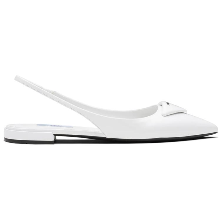 (W) Prada Ballet Flats 'White Patent Leather with Back Strap' 圖 2