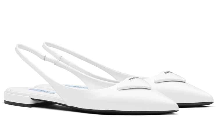 (W) Prada Ballet Flats 'White Patent Leather with Back Strap' 圖 3