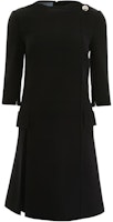 (Women) PRADA Black Cady A-Line Short Sleeve Dress P38Z6-N5U-F0002 (Women) PRADA Black Cady A-Line Short Sleeve Dress P38Z6-N5U-F0002