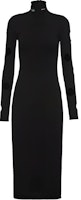 (Women) PRADA Black Long-Sleeve Midi Dress with Hollow Out High Neck Design 23843S2111YRO-F0002 (Women) PRADA Black Long-Sleeve Midi Dress with Hollow Out High Neck Design 23843S2111YRO-F0002