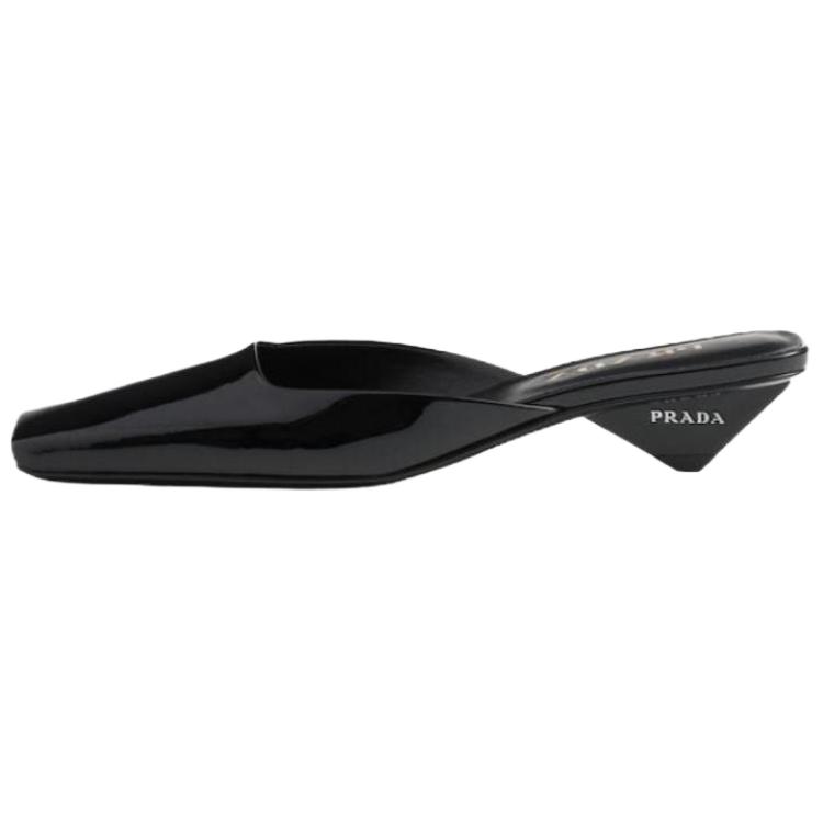 (Women) PRADA Black Patent Leather Square-Toe Slip-On Mules 1I479N_069_F0002_F_A035