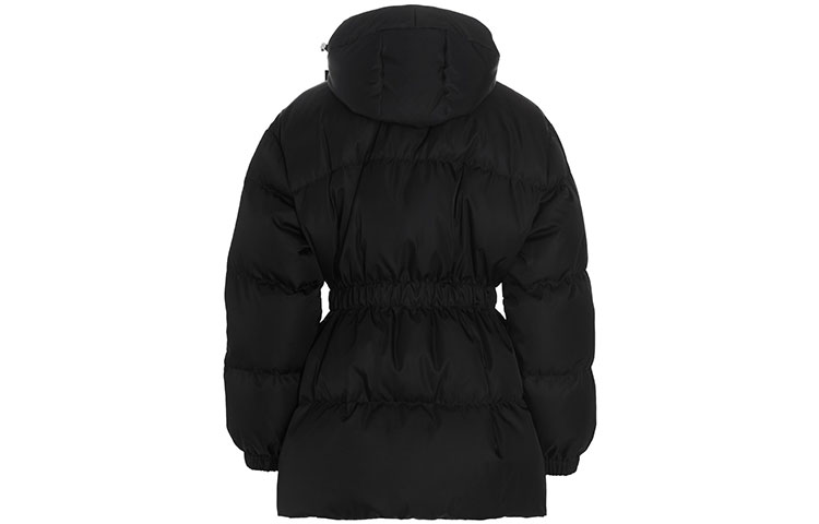 Lookbook (Women) PRADA Black Re-Nylon Fitted Puffer Jacket with Zip and Fleece Lining. 29Y966-1WQ8-F0002