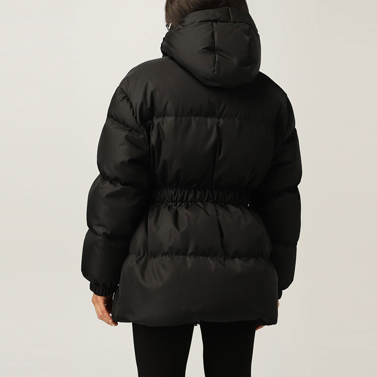 Details for (Women) PRADA Black Re-Nylon Fitted Puffer Jacket with Zip and Fleece Lining. 29Y966-1WQ8-F0002